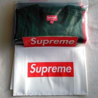 シュプリーム(Supreme)のXL Supreme Vertical Logo Stripe LS TOP 緑(Tシャツ/カットソー(七分/長袖))