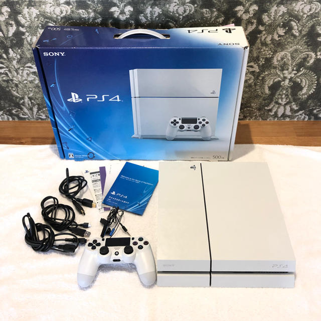 PlayStation4 - 傷無し PS4 箱、付属品全て有り 白 ホワイトの通販 by