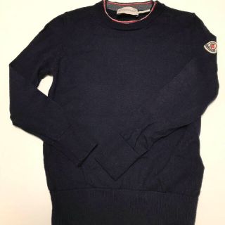 美品　モンクレール　キッズセーター　10A/140cm 黒×白\n　MONCLER