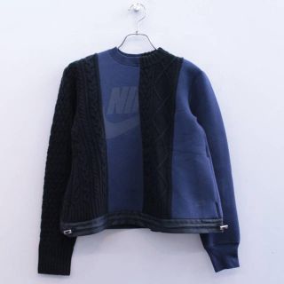 サカイ(sacai)のNIKE SACAI ケーブルニット テックフリーススウェット(ニット/セーター)