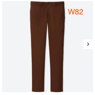 ユニクロ(UNIQLO)のユニクロ MEN スリムフィットノータックチノ パンツ W82／ブラウン 新品！(チノパン)