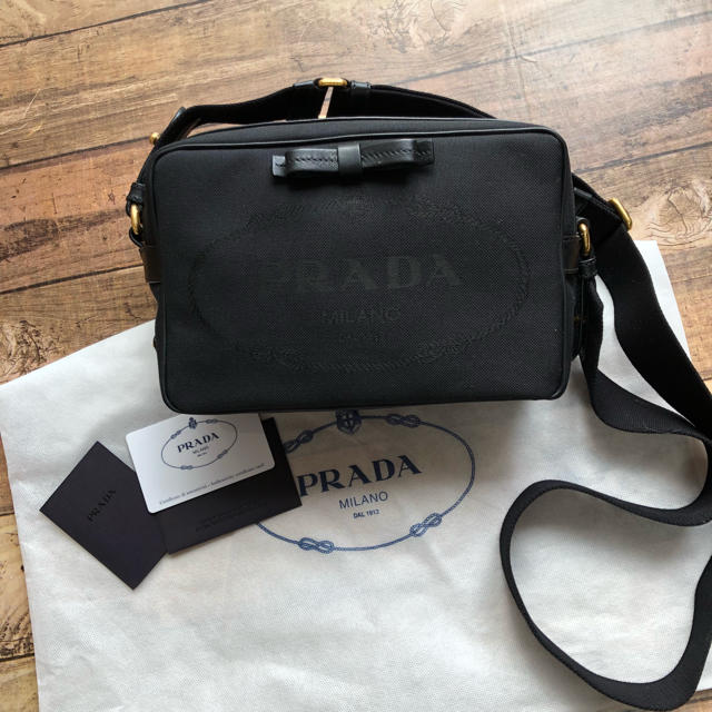 新品 プラダ PRADA リボン付き  ジャカードショルダー 1BH089