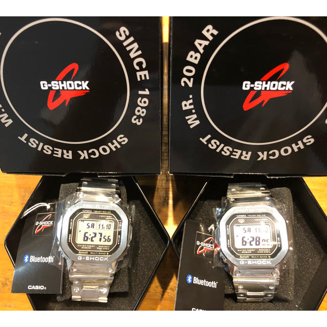 G-SHOCK - 2本セット CASIO カシオ G-SHOCK GMW-B5000D-1 銀の+