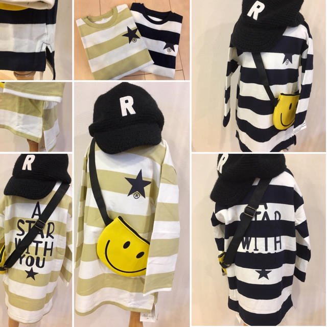BREEZE(ブリーズ)の韓国子供服 ロングボーダーカットソー ロンT 100 110 120 130 キッズ/ベビー/マタニティのキッズ服女の子用(90cm~)(Tシャツ/カットソー)の商品写真