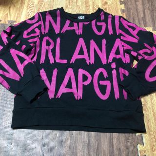 アナップ(ANAP)のANAＰ  GIRL ペイントロゴトレーナー Ｓ(Tシャツ/カットソー)