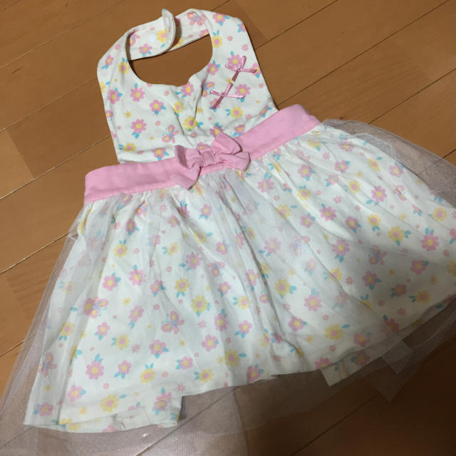 【美品】エプロンドレス キッズ/ベビー/マタニティのベビー服(~85cm)(ワンピース)の商品写真