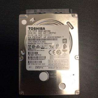 トウシバ(東芝)の2.5インチ内蔵HDD　TOSHIBA　500GB(PCパーツ)