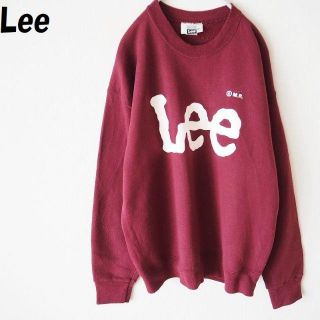 リー(Lee)の【大人気】Lee リー ロゴスウェット USA製 ワインレッド サイズL(スウェット)