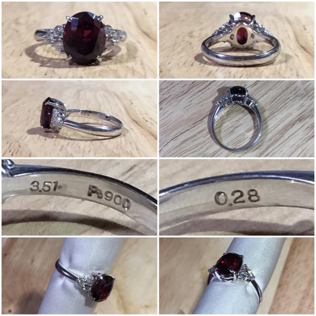 Sou様専用 ロードライトガーネット＆ダイヤリング 指輪約12.5号 簡易鑑別付 レディースのアクセサリー(リング(指輪))の商品写真