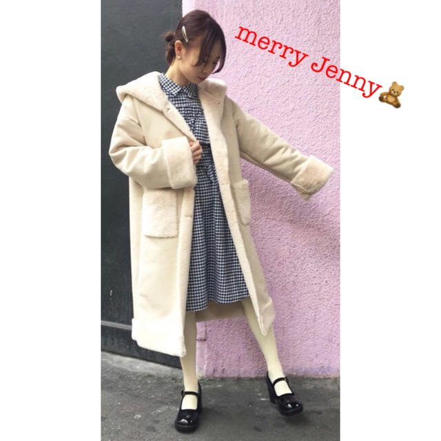 【merry jenny】フェイクムートンロングコート♡17AW♡2回着用