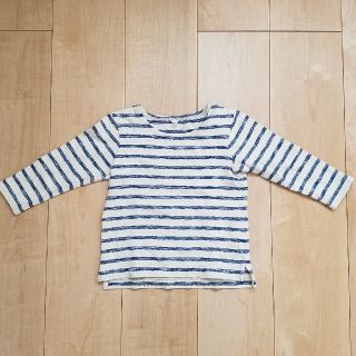 ムジルシリョウヒン(MUJI (無印良品))の無印良品　ボーダー カットソー ロンT　100(Tシャツ/カットソー)