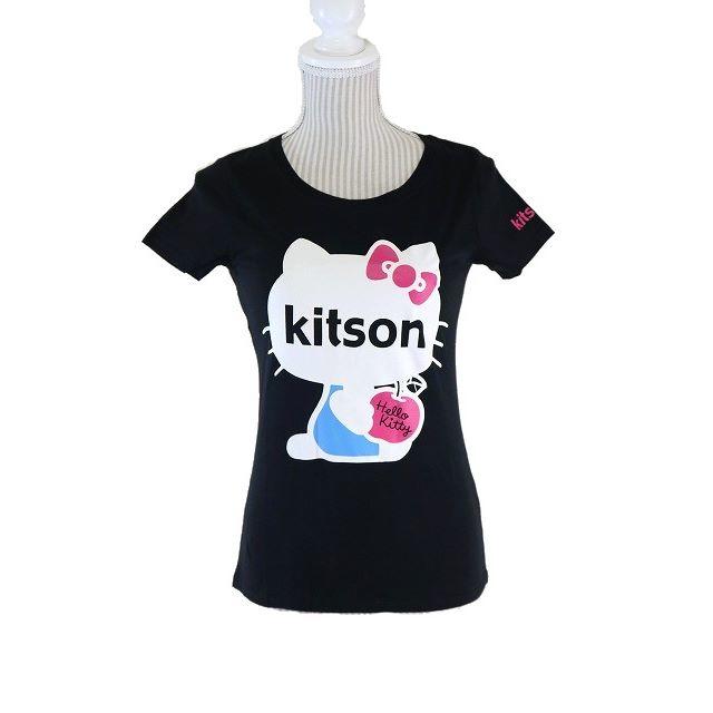 KITSON(キットソン)の値下げ☆送料無料☆ハローキティー キットソン Tシャツ【M】【S】 黒 サンリオ レディースのトップス(Tシャツ(半袖/袖なし))の商品写真