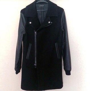 ザラ(ZARA)の袖レザー切り替え コート♡(ロングコート)