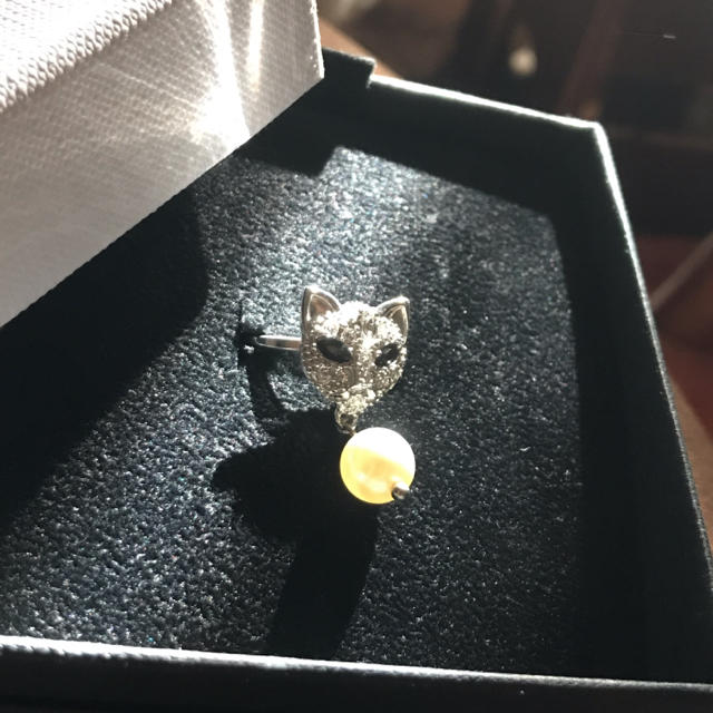 MIU MIU - miumiu ネコモチーフ パール&クリスタルリングの通販 MIU MIU - miumiu ネコモチーフ パール&クリスタルリングの通販