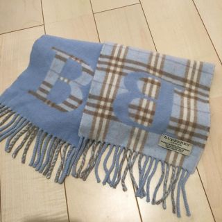 バーバリー(BURBERRY)のBurberry London バーバリーロンドン キッズマフラー 水色チェック(マフラー/ストール)