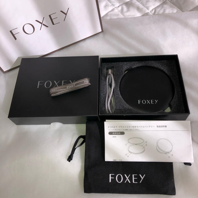 FOXEY(フォクシー)のFOXEY モバイルバッテリー&ライト付ミラー ノベルティ エンタメ/ホビーのコレクション(ノベルティグッズ)の商品写真