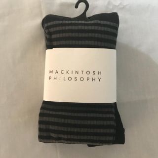 マッキントッシュフィロソフィー(MACKINTOSH PHILOSOPHY)のMACKINTOSH PHILOSOPHY  黒 グレー ボーダー タイツ(タイツ/ストッキング)