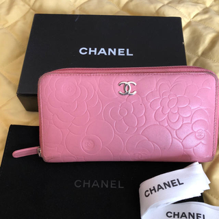 シャネル(CHANEL)のCHANEL長財布カメリアピンク正規品(財布)