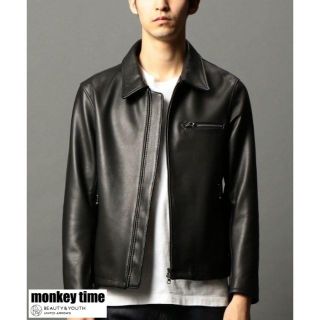 ビューティアンドユースユナイテッドアローズ(BEAUTY&YOUTH UNITED ARROWS)の【セール‼️】monkey time　シープレザートラッカージャケット　"XL"(レザージャケット)