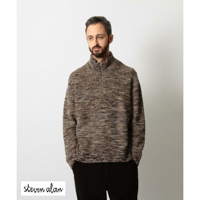 BEAUTY&YOUTH UNITED ARROWS(ビューティアンドユースユナイテッドアローズ)の【セール】Steven Alan　AZE MIX ZIP P/Oニット　"L" メンズのトップス(ニット/セーター)の商品写真