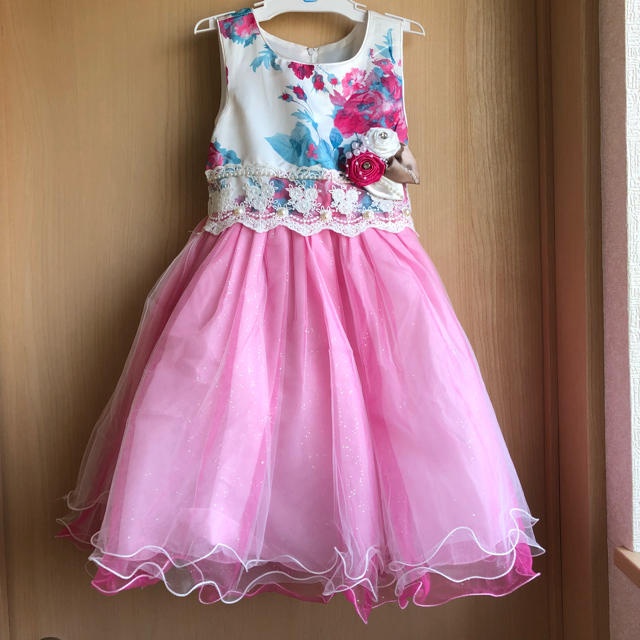 【こまり様 専用】フォーマルドレス 120cm ピンク キッズ/ベビー/マタニティのキッズ服女の子用(90cm~)(ドレス/フォーマル)の商品写真