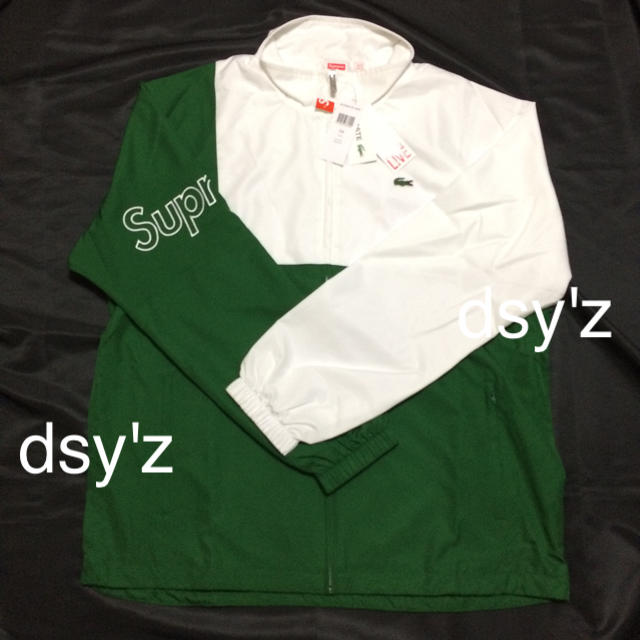 supreme lacoste track jacket XL green 緑 ナイロンジャケット