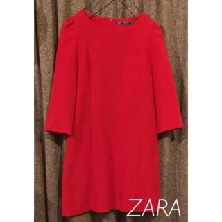 ザラ(ZARA)のZARA レッド ワンピース Mサイズ (ひざ丈ワンピース)