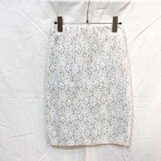 ローズバッド(ROSE BUD)のPauline Bleu ポリーヌブロー レースタイトスカート オフホワイト(ひざ丈スカート)