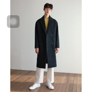 コモリ(COMOLI)の美品✨ D.answer 2018AW ディープグリーンチェックコート(チェスターコート)