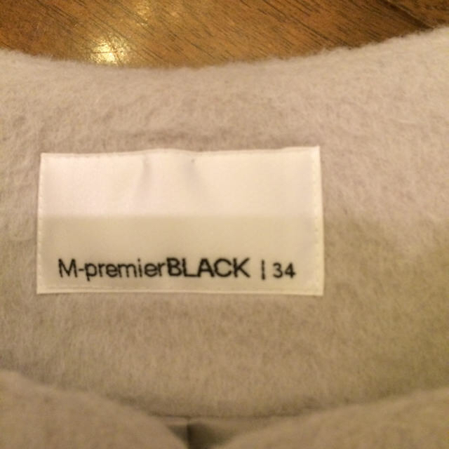 M-premier(エムプルミエ)のM premier BLACK ノーカラーコート サイズ34 レディースのジャケット/アウター(ノーカラージャケット)の商品写真