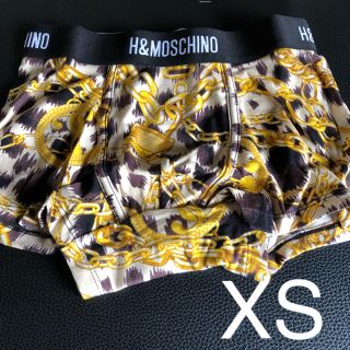 モスキーノ(MOSCHINO)のH&M×MOSCHINO ボクサーパンツ 総柄+黒 計2点 XS(ボクサーパンツ)