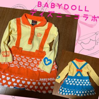 ベビードール(BABYDOLL)のベビードール ディズニーコラボ ワンピース 長袖 Tシャツ 90(ワンピース)