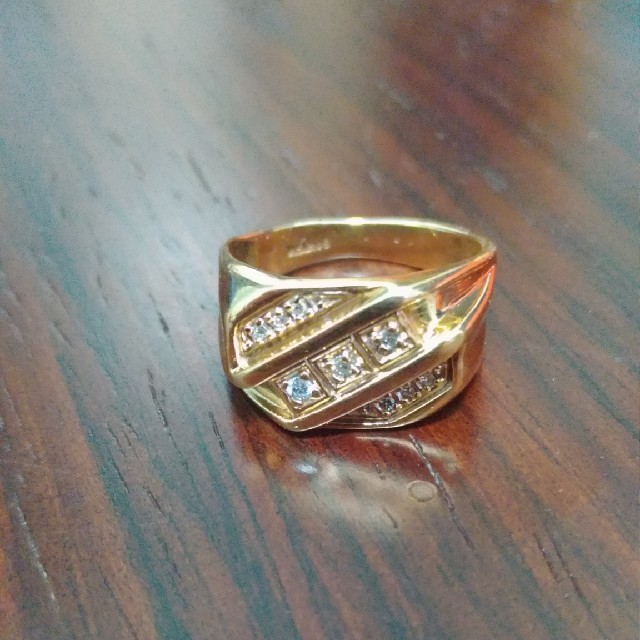 AVALANCHE(アヴァランチ)の10K イエローゴールドリング ダイヤモンド 18号 メンズのアクセサリー(リング(指輪))の商品写真