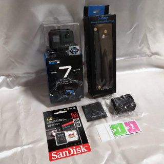 7点セット！HERO7 Black 3way　4K対応SD64GB⑰(ビデオカメラ)