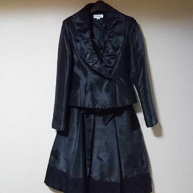 ワンピース セットアップ 黒 7号 レディースのフォーマル/ドレス(スーツ)の商品写真