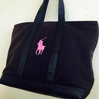 ラルフローレン(Ralph Lauren)の希少ラルフローレン茶×ピンクビッグポニー(トートバッグ)