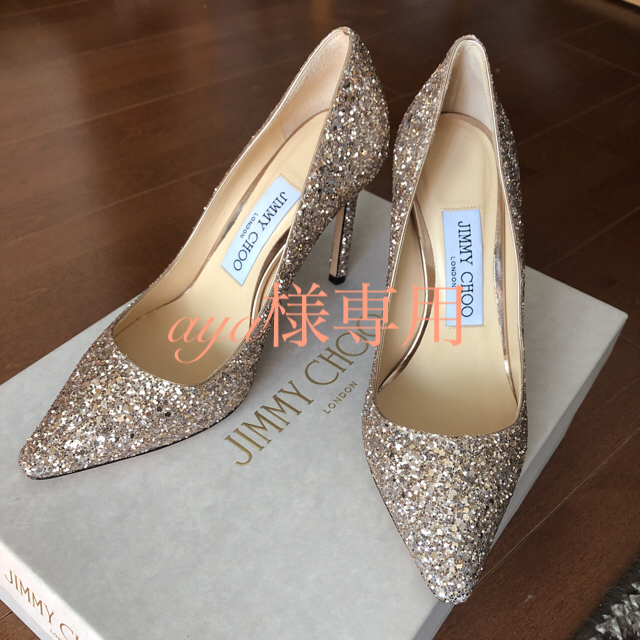 超新作】 JIMMY CHOO romy100 ジミーチュウ グリッター ハイヒール