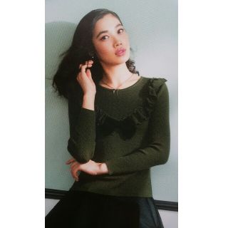 エムズグレイシー(M'S GRACY)の♡カタログ掲載♡Lady Khaki Knit リボンフリルニット(ニット/セーター)