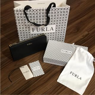 フルラ(Furla)の新品★フルラ FURLA バビロンラウンドファスナーレザー長財布 ブラック 黒(長財布)