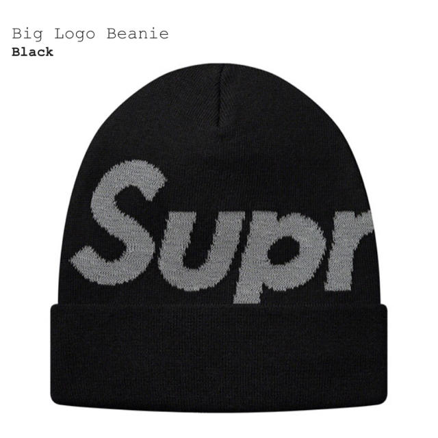 新品未使用 黒 Supreme Big Logo Beanieメンズ