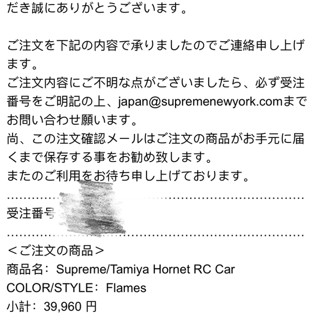Supreme(シュプリーム)のsupreme tamiya hornet rc car エンタメ/ホビーのおもちゃ/ぬいぐるみ(ホビーラジコン)の商品写真