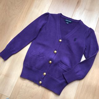 ラルフローレン(Ralph Lauren)の【試着のみ・極美品】110ラルフローレン長袖カーディガン紫 綿100%(カーディガン)