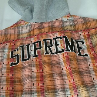 シュプリーム(Supreme)の【L】supreme hooded jacquard flannel shirt(シャツ)