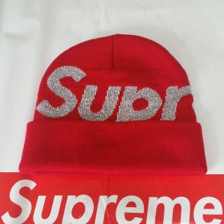 シュプリーム(Supreme)のsupreme big logo beanie ビーニー ニット帽(ニット帽/ビーニー)