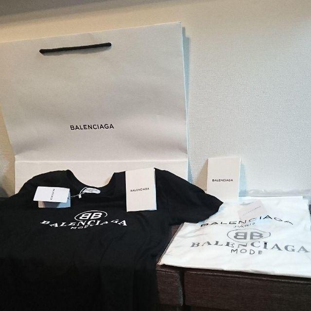 特売 バレンシアガ Tシャツ (ブラック&ホワイト) 2着セット Tシャツ/カットソー(半袖/袖なし)