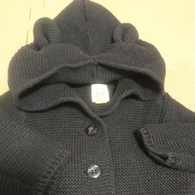 babyGAP(ベビーギャップ)のbabyGAP くま耳 ニットカーディガン キッズ/ベビー/マタニティのベビー服(~85cm)(カーディガン/ボレロ)の商品写真