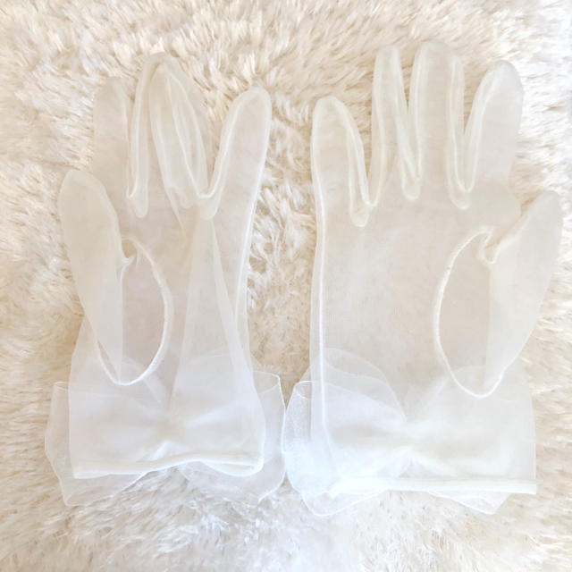 TAKAMI(タカミ)のグローブ ウエディング 新婦 リボン オフホワイト 手袋 M ショート レディースのファッション小物(手袋)の商品写真
