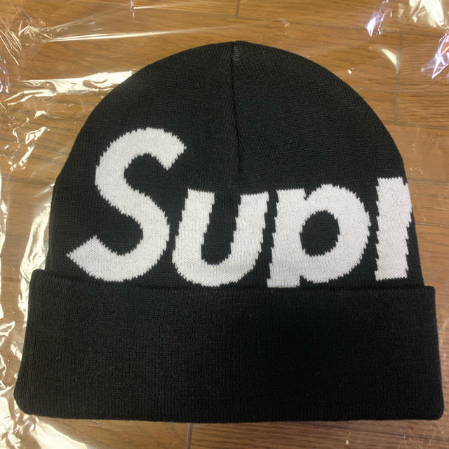 Supreme(シュプリーム)の16AW supreme big logo beanie black メンズの帽子(ニット帽/ビーニー)の商品写真