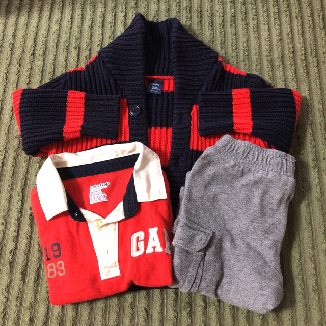 babyGAP(ベビーギャップ)のニットガーデンと上下セット キッズ/ベビー/マタニティのベビー服(~85cm)(その他)の商品写真