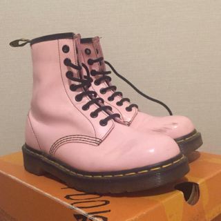 ドクターマーチン(Dr.Martens)のマーチン パテント ピンク 8ホール UK5(ブーツ)